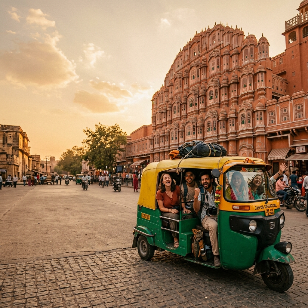 Auto-rickshaw at palace